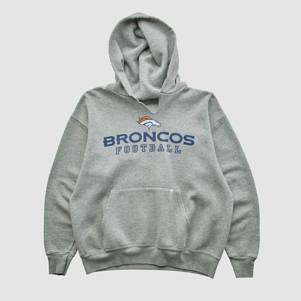 Denver Broncos NFL 2000s Hooded Pullover Sweatshirt - Heather Gray Pullover