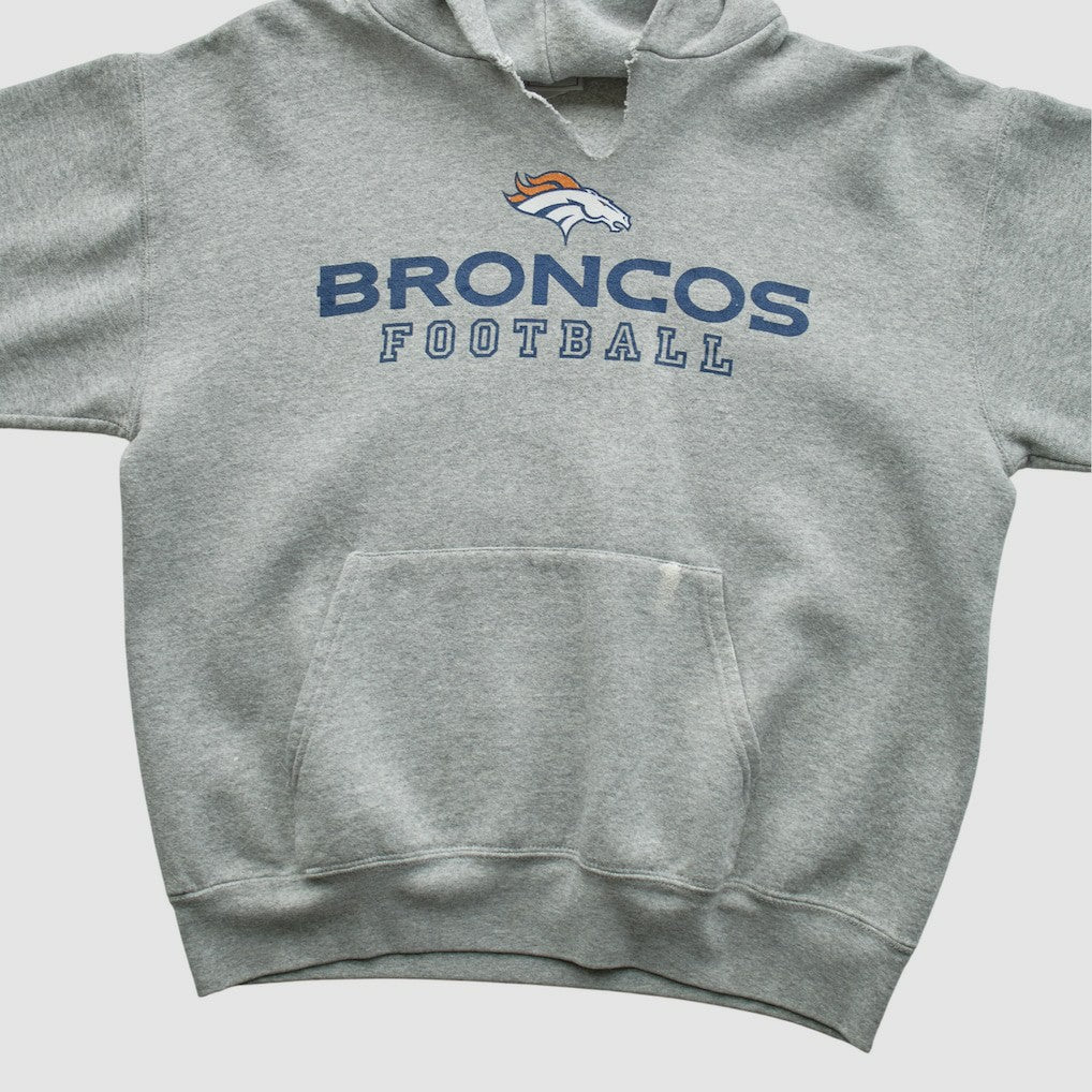 Denver Broncos NFL 2000s Hooded Pullover Sweatshirt - Heather Gray Pullover