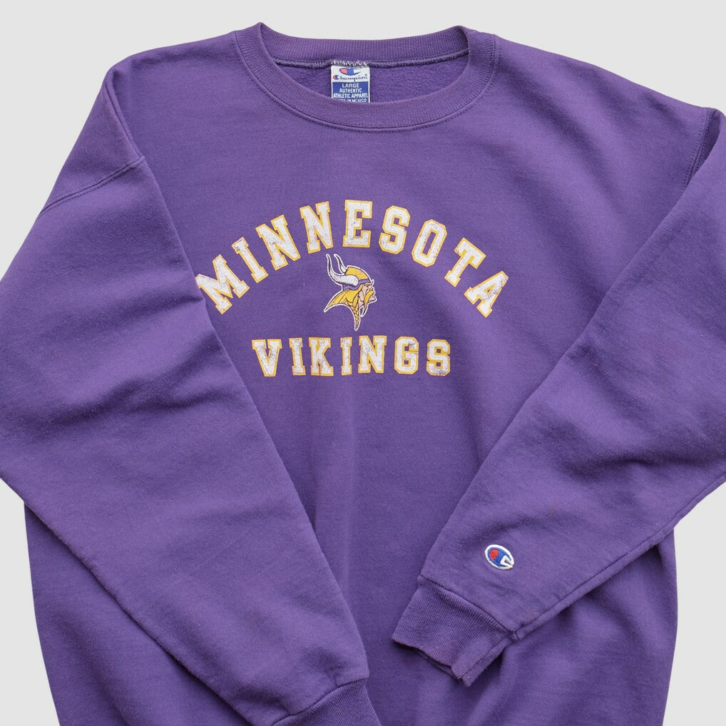Minnesota Vikings Champion 90s Pullover Sweatshirt - Purple Pullover