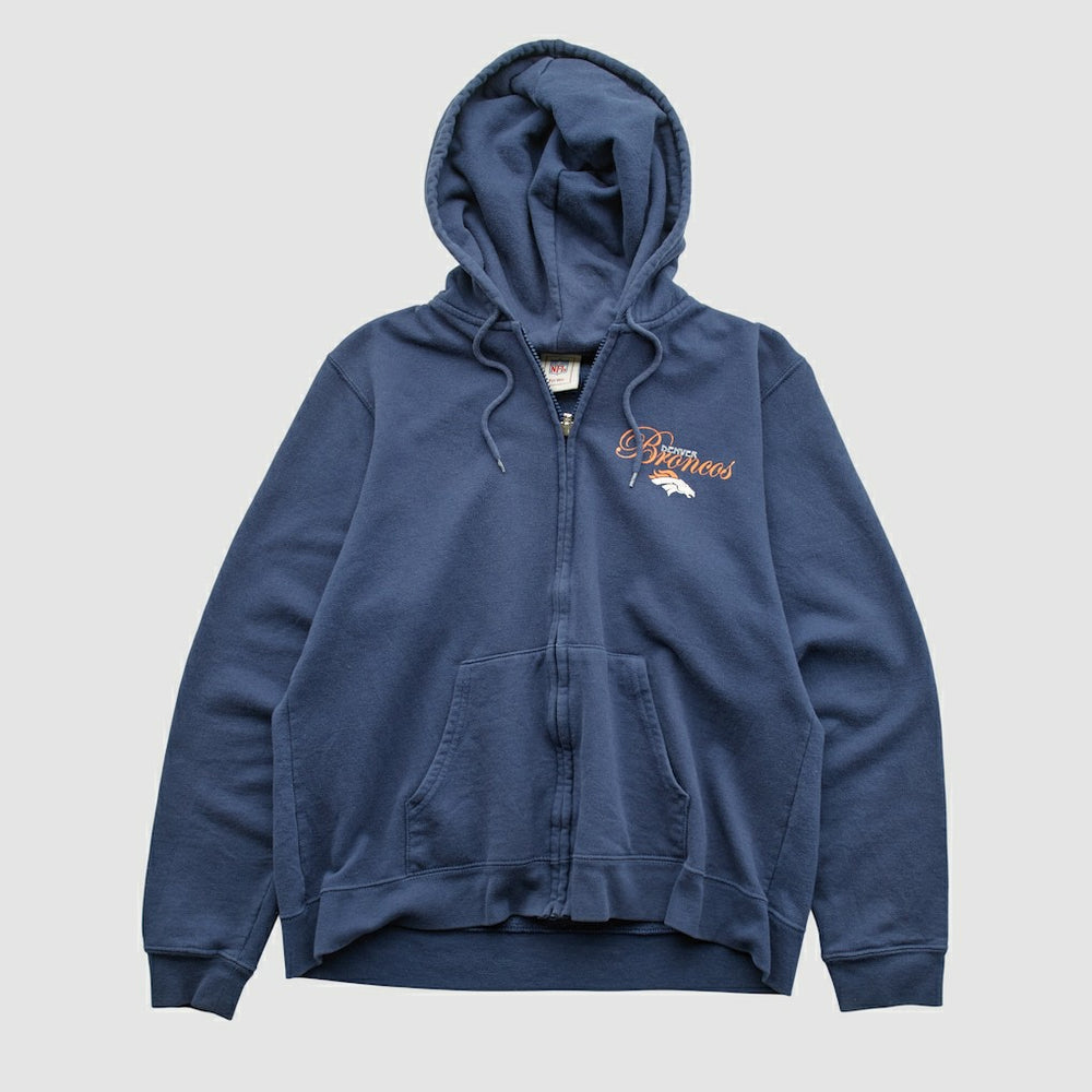 Denver Broncos NFL 2000s Hooded Full Zip Sweatshirt - Navy Sweatshirts
