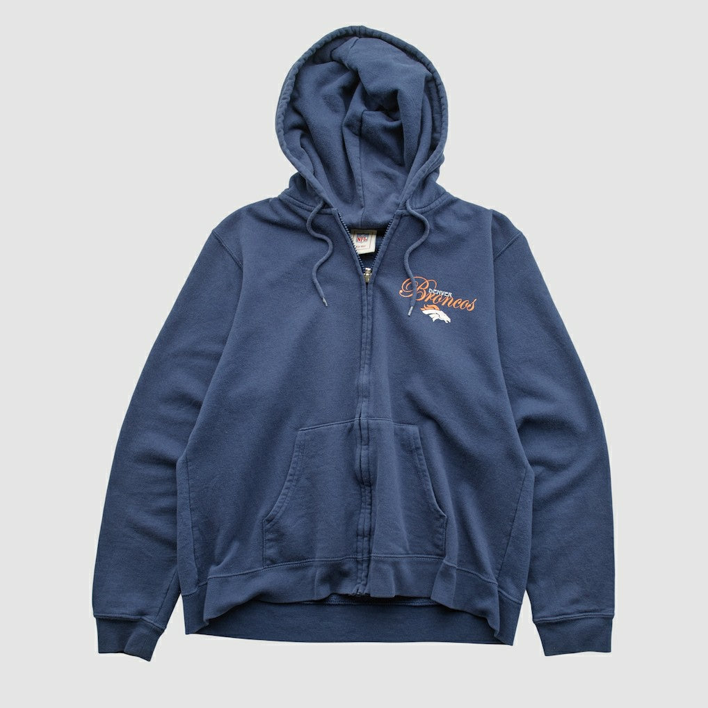 Denver Broncos NFL 2000s Hooded Full Zip Sweatshirt - Navy Sweatshirts
