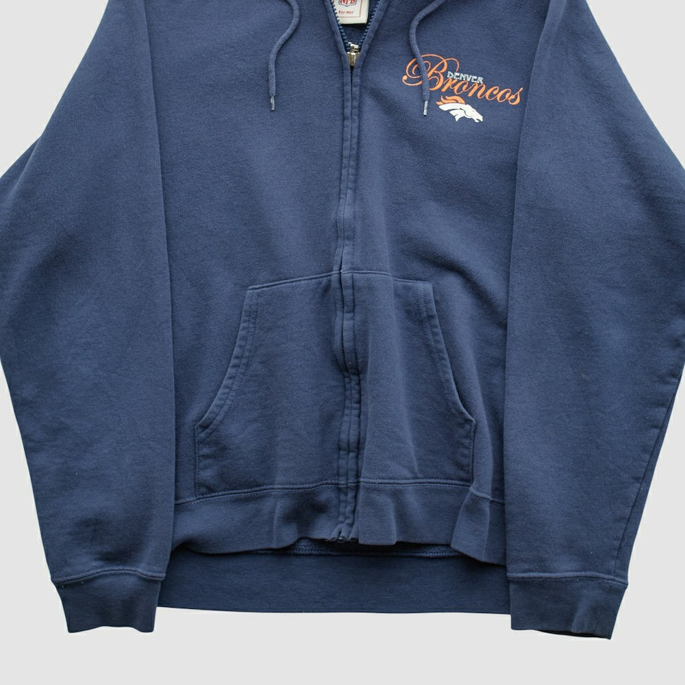 Denver Broncos NFL 2000s Hooded Full Zip Sweatshirt - Navy Sweatshirts