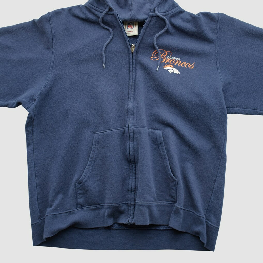 Denver Broncos NFL 2000s Hooded Full Zip Sweatshirt - Navy Sweatshirts