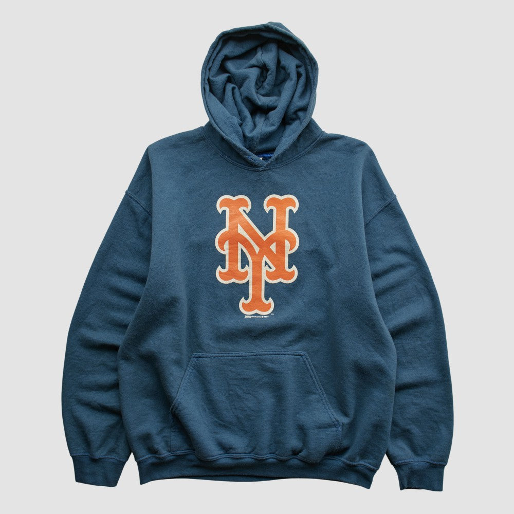 New York Mets Gildan 2015 Hooded Pullover Sweatshirt - Navy - Vintage Pullover