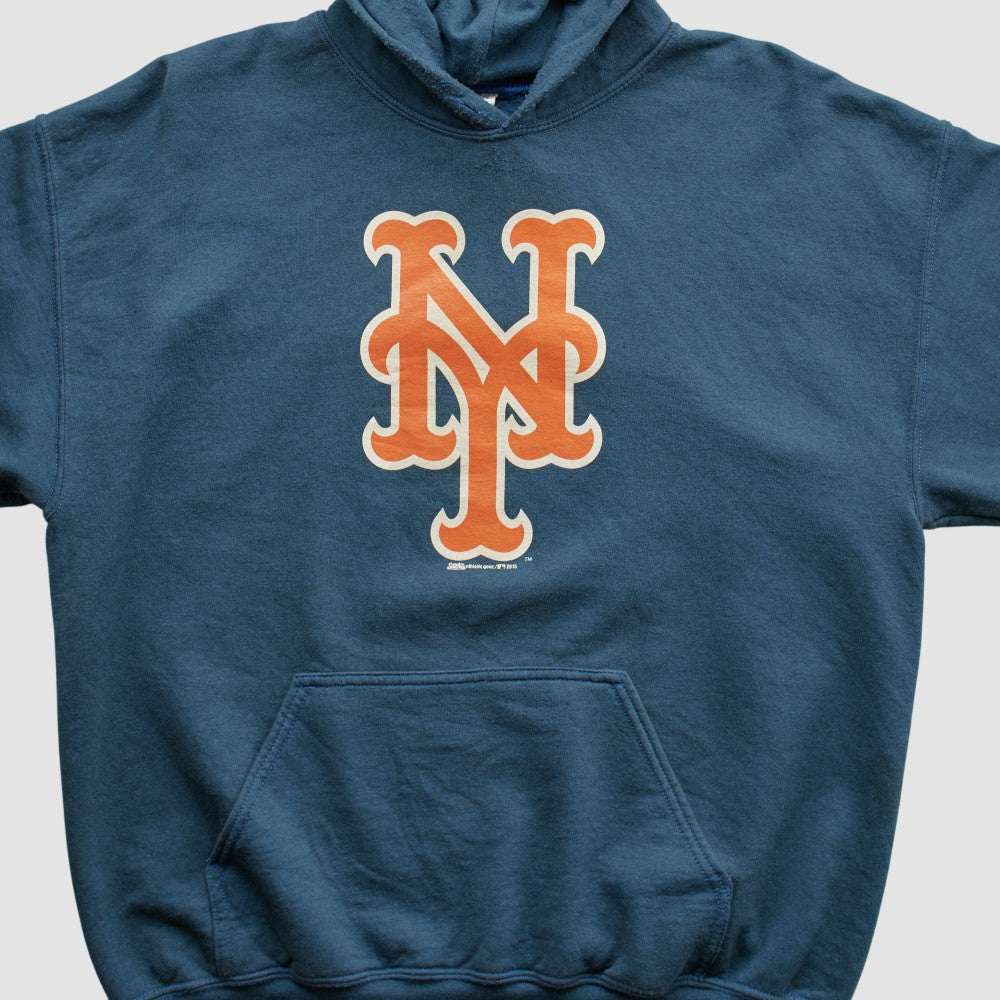 New York Mets Gildan 2015 Hooded Pullover Sweatshirt - Navy - Vintage Pullover