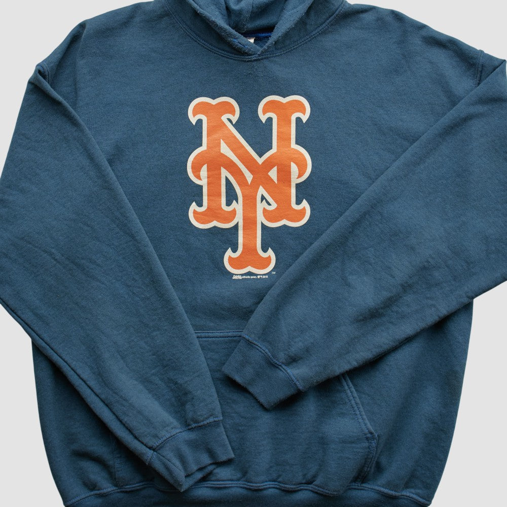 New York Mets Gildan 2015 Hooded Pullover Sweatshirt - Navy - Vintage Pullover