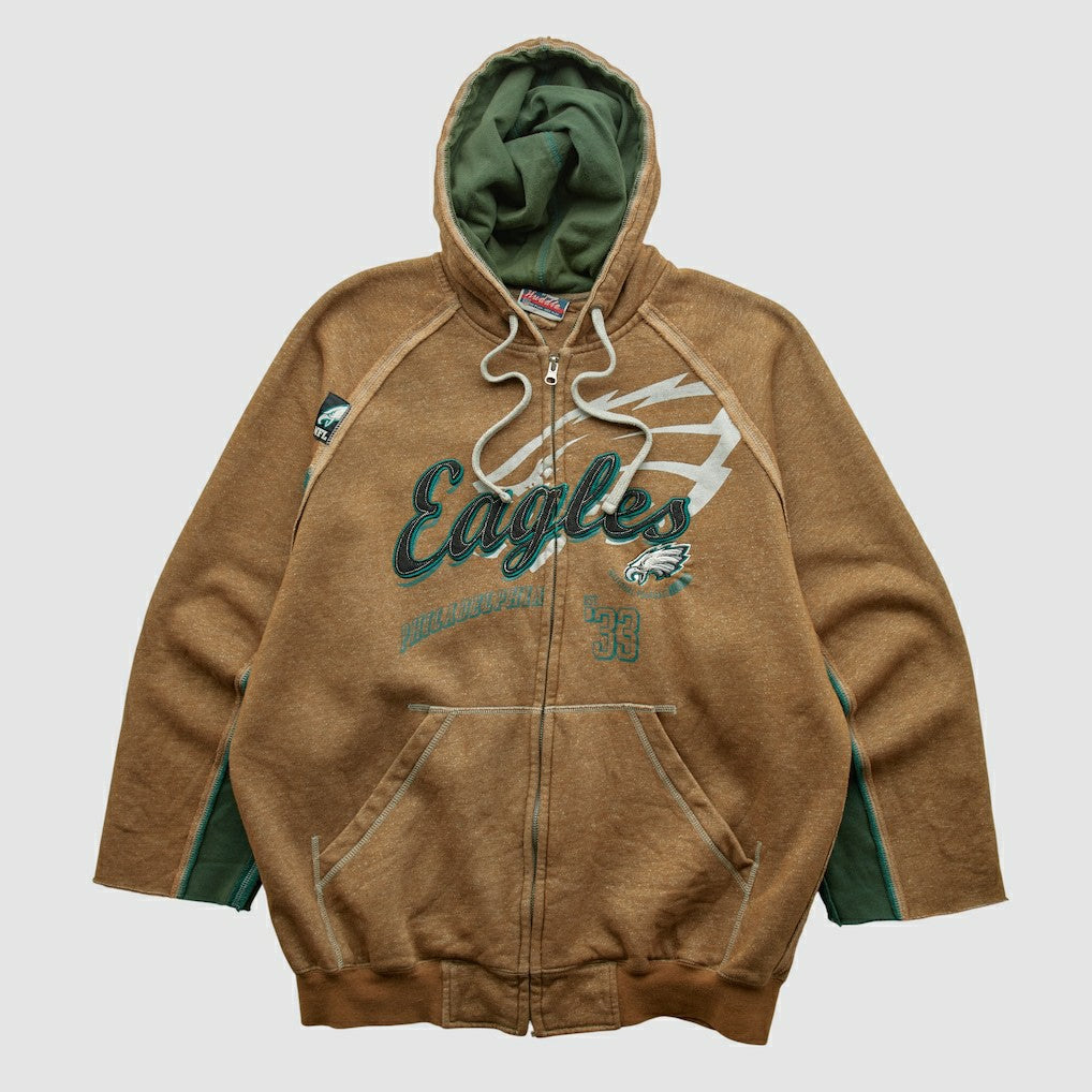 Philadelphia Eagles NFL 2010s Hooded Full Zip Sweatshirt - Clay Sweatshirts