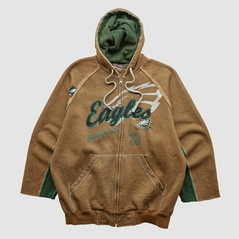 Philadelphia Eagles NFL 2010s Hooded Full Zip Sweatshirt - Clay Sweatshirts
