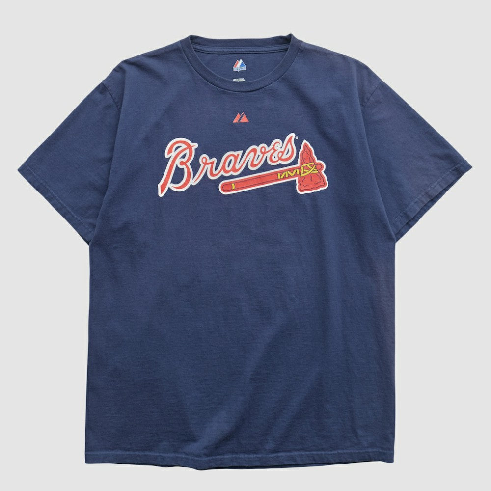 Atlanta Braves Majestic 2000s T-shirt - Navy - Vintage T-shirts