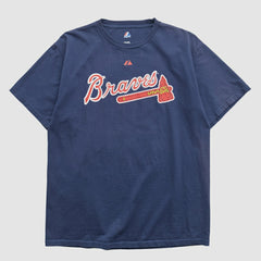Atlanta Braves Majestic 2000s T-shirt - Navy - Vintage T-shirts