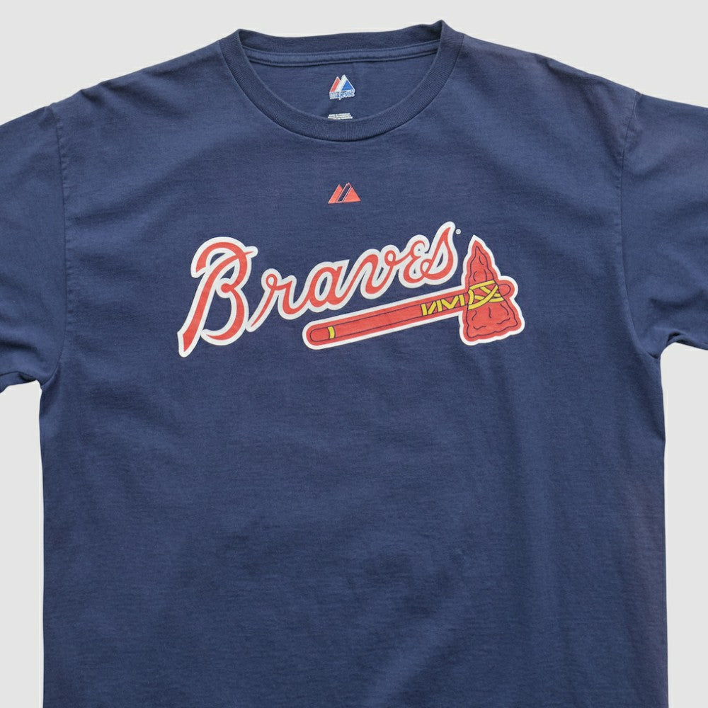 Atlanta Braves Majestic 2000s T-shirt - Navy - Vintage T-shirts