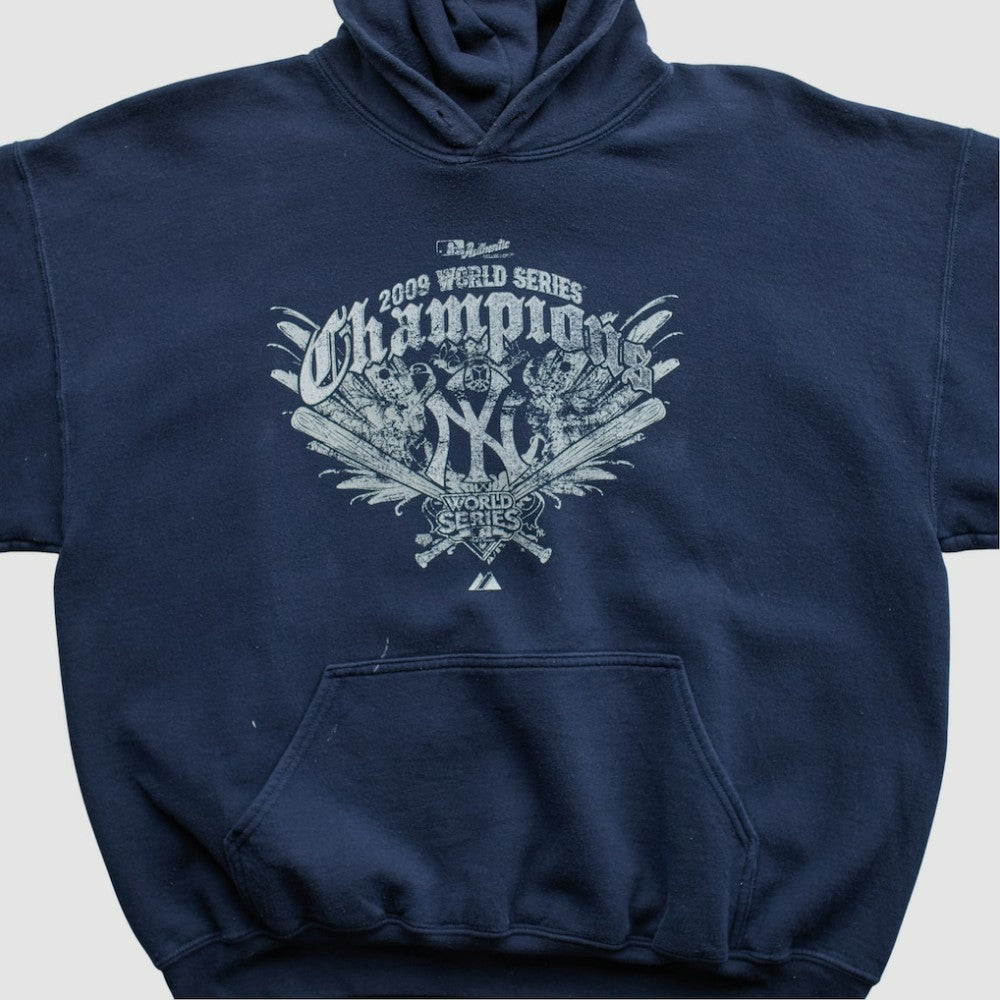 World Series Gildan 2009 Hooded Pullover Sweatshirt - Navy - Vintage Pullover