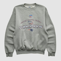New England Patriots Lee Sport 2002 Pullover Sweatshirt - Heather Gray Pullover
