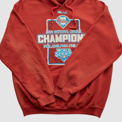 National League Champions 2009 Hooded Pullover Sweatshirt - Red - Vintage Pullover
