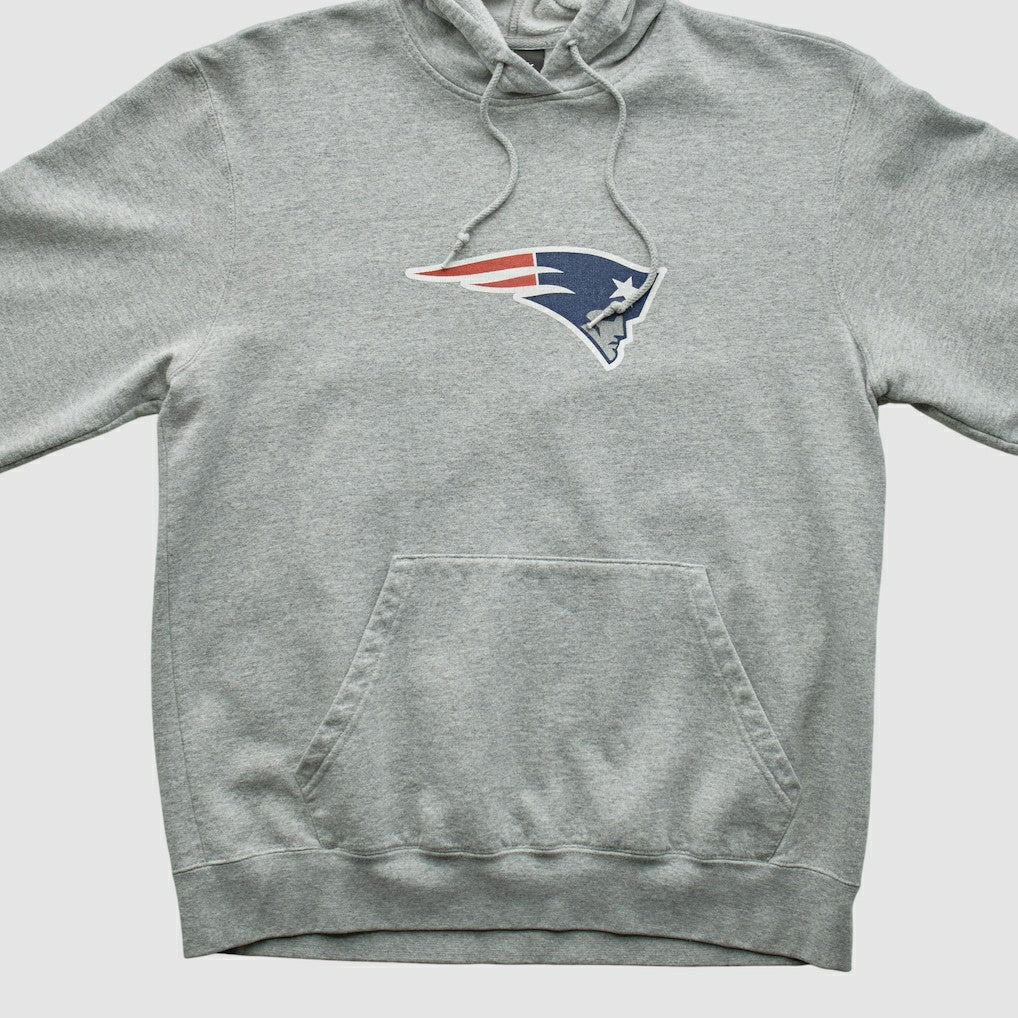 New England Patriots Reebok 2000s Hooded Pullover Sweatshirt - Heather Gray Pullover