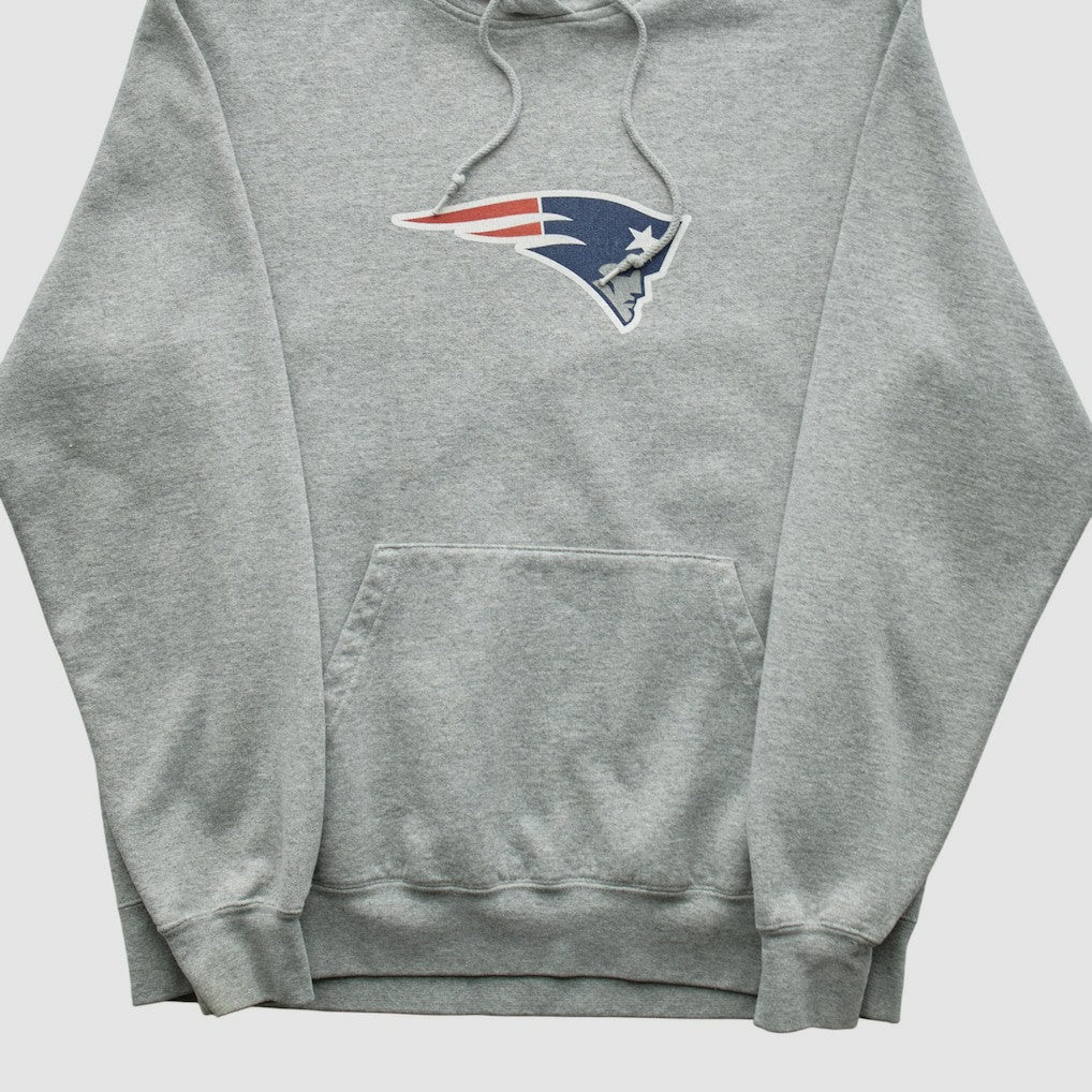 New England Patriots Reebok 2000s Hooded Pullover Sweatshirt - Heather Gray Pullover