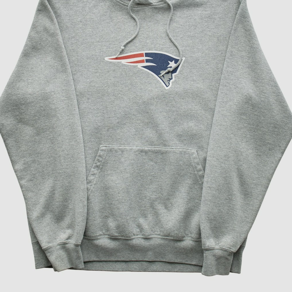 New England Patriots Reebok 2000s Hooded Pullover Sweatshirt - Heather Gray Pullover