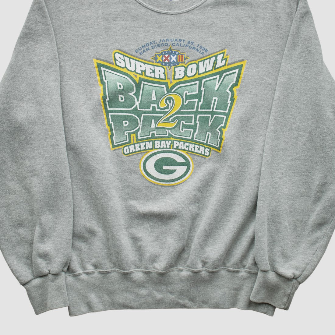 Green Bay Packers Champion 1998 Pullover Sweatshirt - Heather Gray Pullover