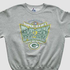 Green Bay Packers Champion 1998 Pullover Sweatshirt - Heather Gray Pullover