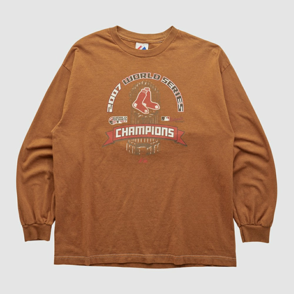 World Series Majestic 2007 Long Sleeve T-shirt - Clay - Vintage T-shirts