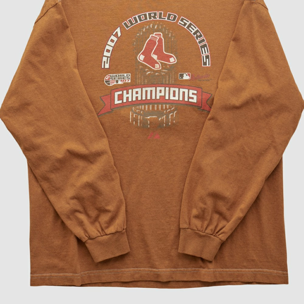 World Series Majestic 2007 Long Sleeve T-shirt - Clay - Vintage T-shirts