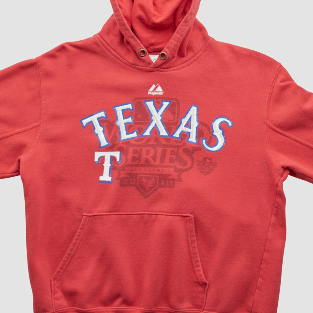 World Series Majestic 2010 Hooded Pullover Sweatshirt - Red - Vintage Pullover