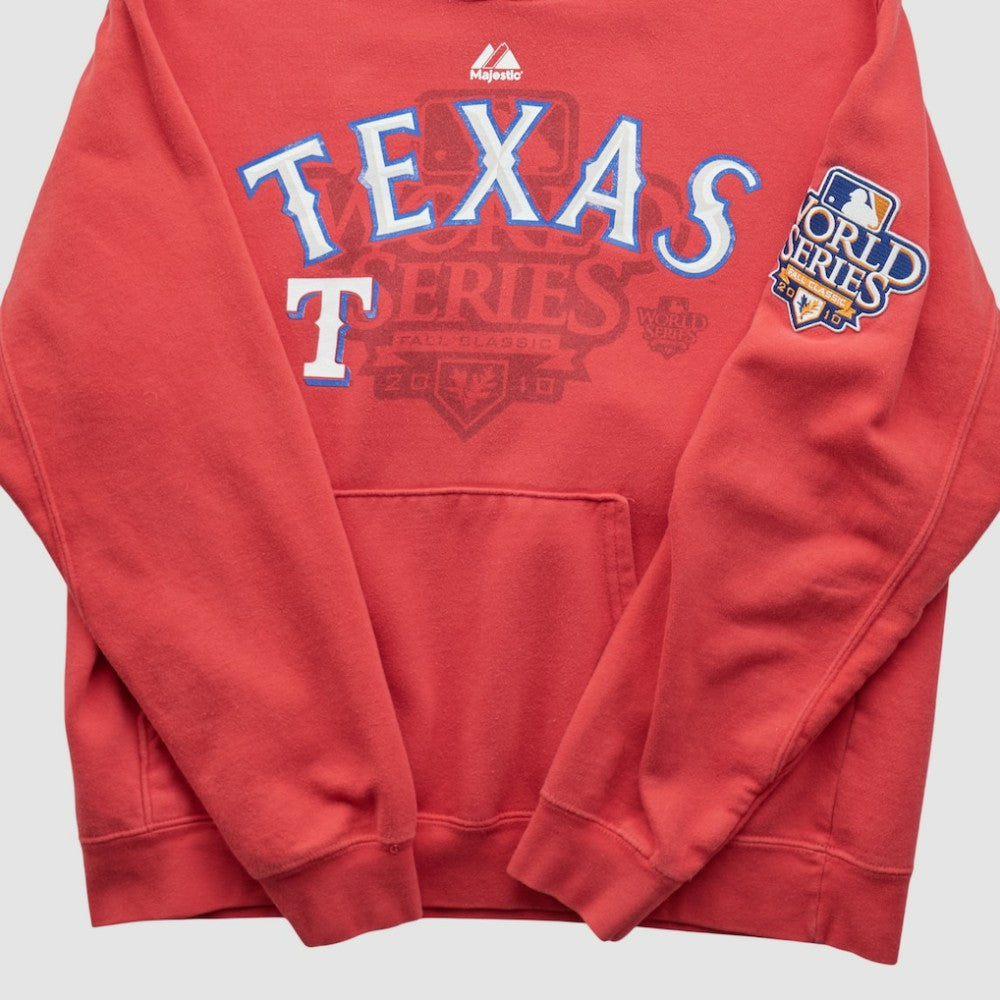 World Series Majestic 2010 Hooded Pullover Sweatshirt - Red - Vintage Pullover