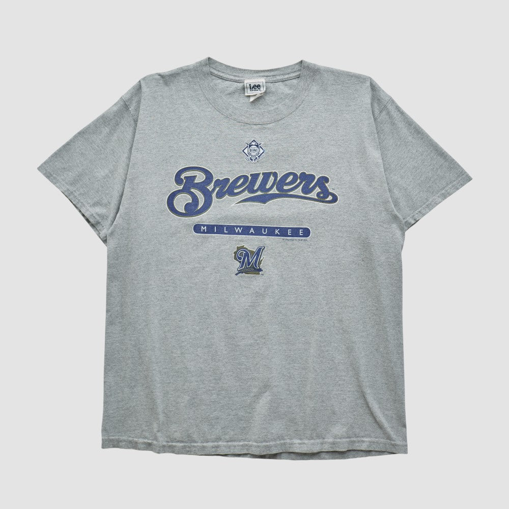 Milwaukee Brewers Lee Sport 2000s T-shirt - Heather Gray - Vintage T-shirts