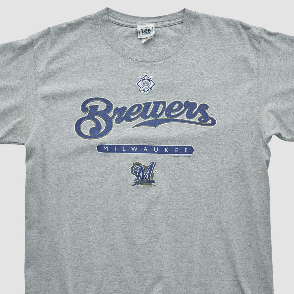 Milwaukee Brewers Lee Sport 2000s T-shirt - Heather Gray - Vintage T-shirts