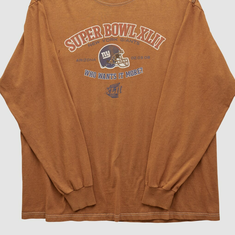 Super Bowl XLII 2008 Long Sleeve T-shirt - Clay T-shirts