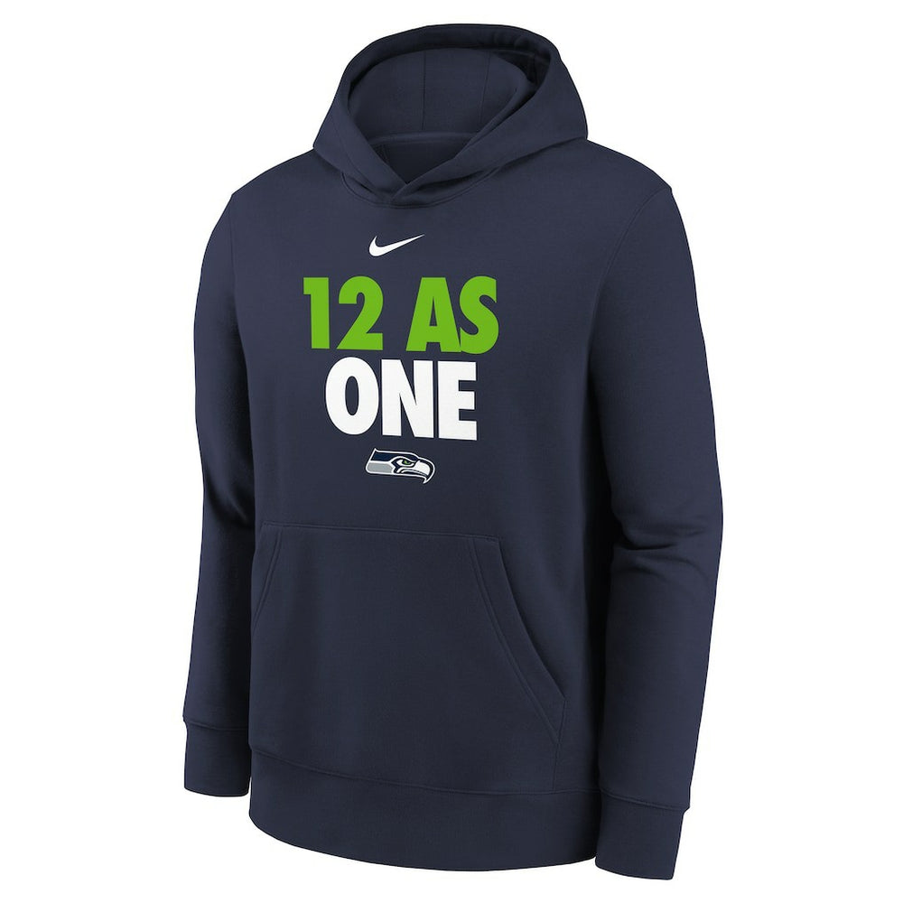 Seattle Seahawks Youth 12 As One Fleece Hoodie - College Navy Hoodies