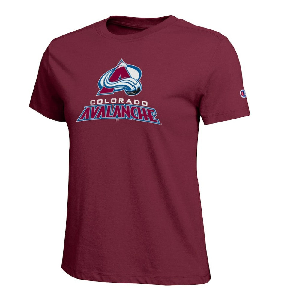 Colorado Avalanche Champion Women's Wordmark Lockup T-Shirt - Burgundy | US 203898231