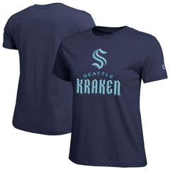 Seattle Kraken Champion Women's Wordmark Lockup T-Shirt - Navy | US 203898243