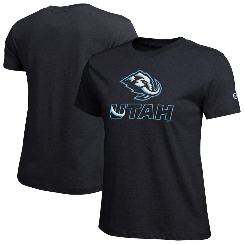 Utah Mammoth Champion Women's Wordmark Lockup T-Shirt - Black | US 203898247