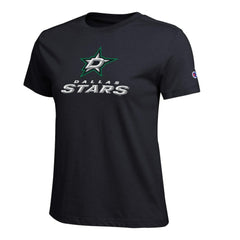 Dallas Stars Champion Women's Wordmark Lockup T-Shirt - Black | US 203898250