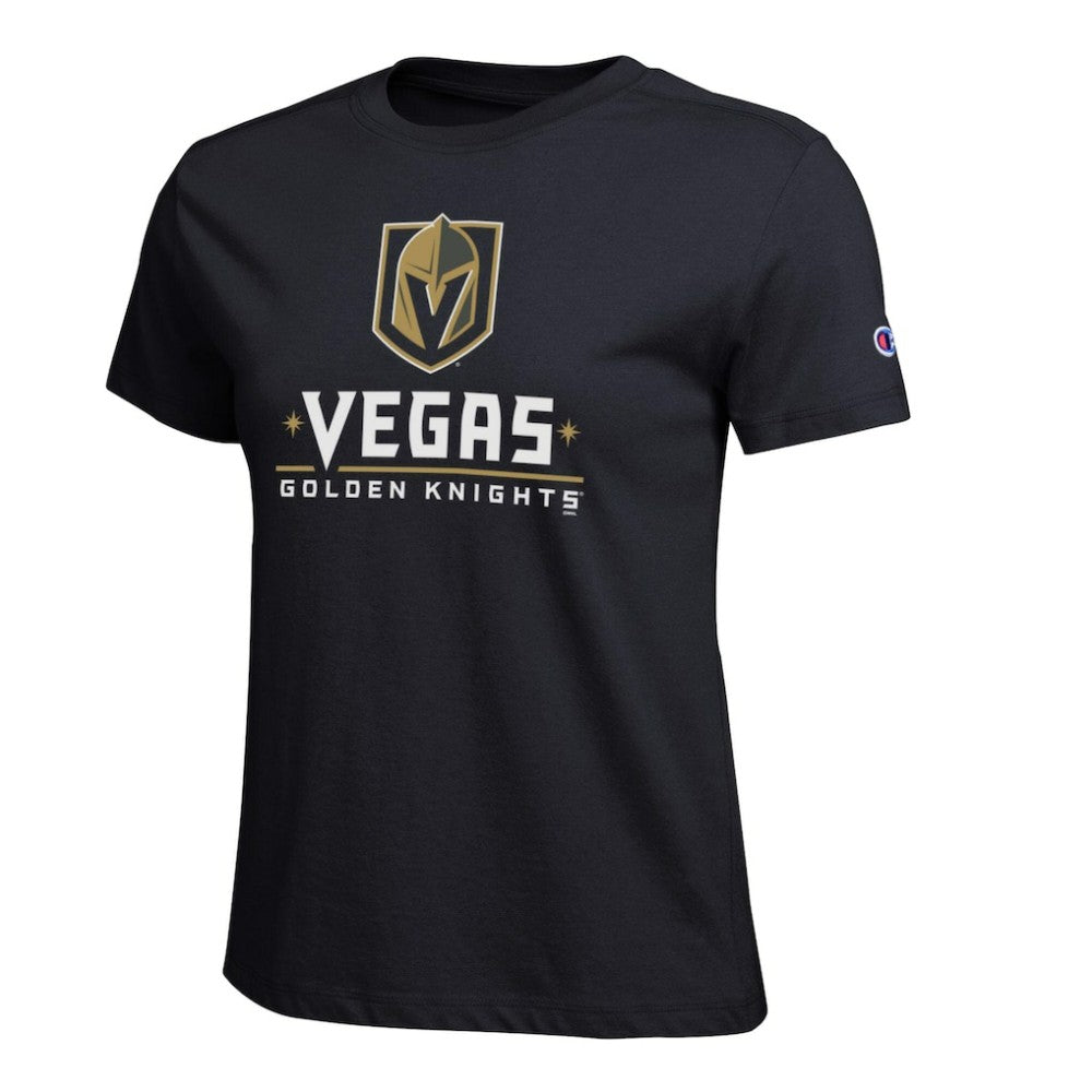 Vegas Golden Knights Champion Women's Wordmark Lockup T-Shirt - Black | US 203898254