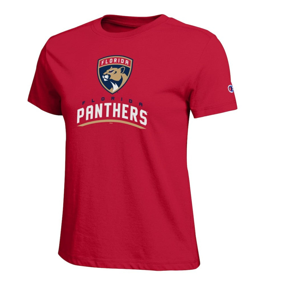 Florida Panthers Champion Women's Wordmark Lockup T-Shirt - Red | US 203898260