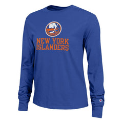New York Islanders Champion Women's Wordmark Lockup Long Sleeve T-Shirt - Royal | US 203898296