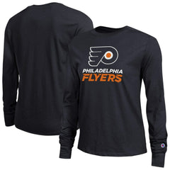 Philadelphia Flyers Champion Women's Wordmark Lockup Long Sleeve T-Shirt - Black | US 203898299