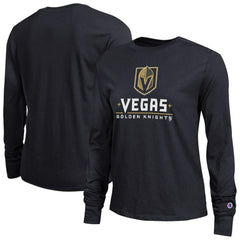 Vegas Golden Knights Champion Women's Wordmark Lockup Long Sleeve T-Shirt - Black | US 203898309