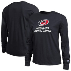 Carolina Hurricanes Champion Women's Wordmark Lockup Long Sleeve T-Shirt - Black | US 203898316
