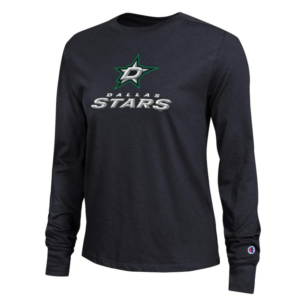 Dallas Stars Champion Women's Wordmark Lockup Long Sleeve T-Shirt - Black | US 203898320