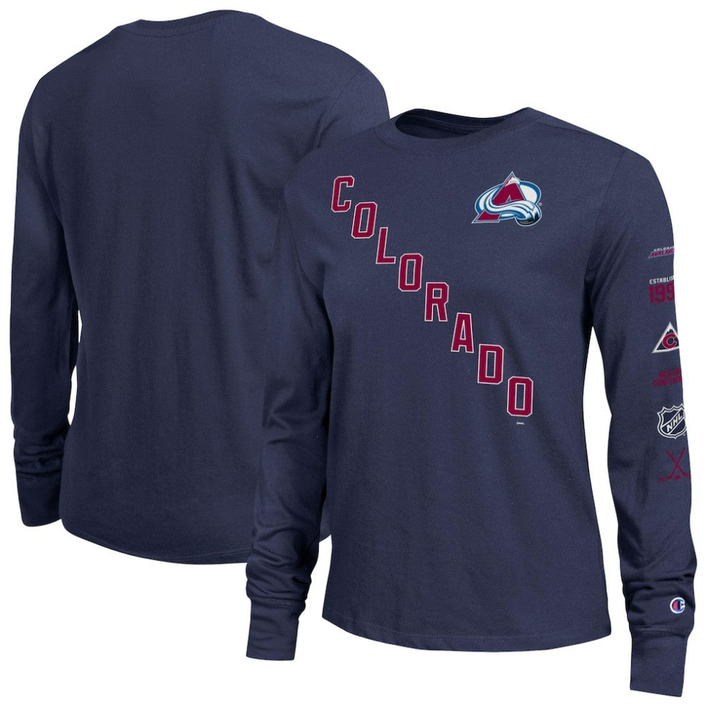 Colorado Avalanche Champion Women's 2-Hit Long Sleeve T-Shirt - Navy | US 203898329