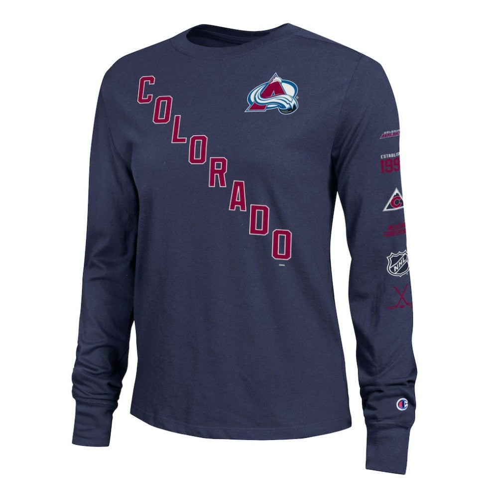 Colorado Avalanche Champion Women's 2-Hit Long Sleeve T-Shirt - Navy | US 203898329