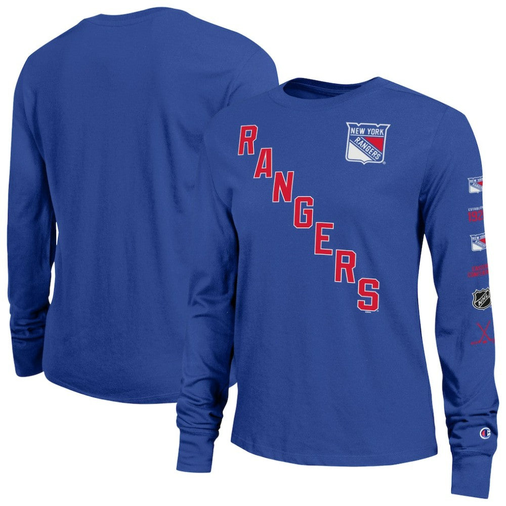 New York Rangers Champion Women's 2-Hit Long Sleeve T-Shirt - Royal | US 203898333