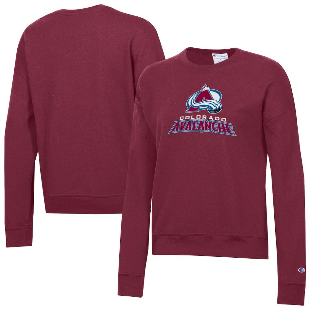 Colorado Avalanche Champion Women's Wordmark Lockup Powerblend Sweatshirt - Burgundy | US 203898353