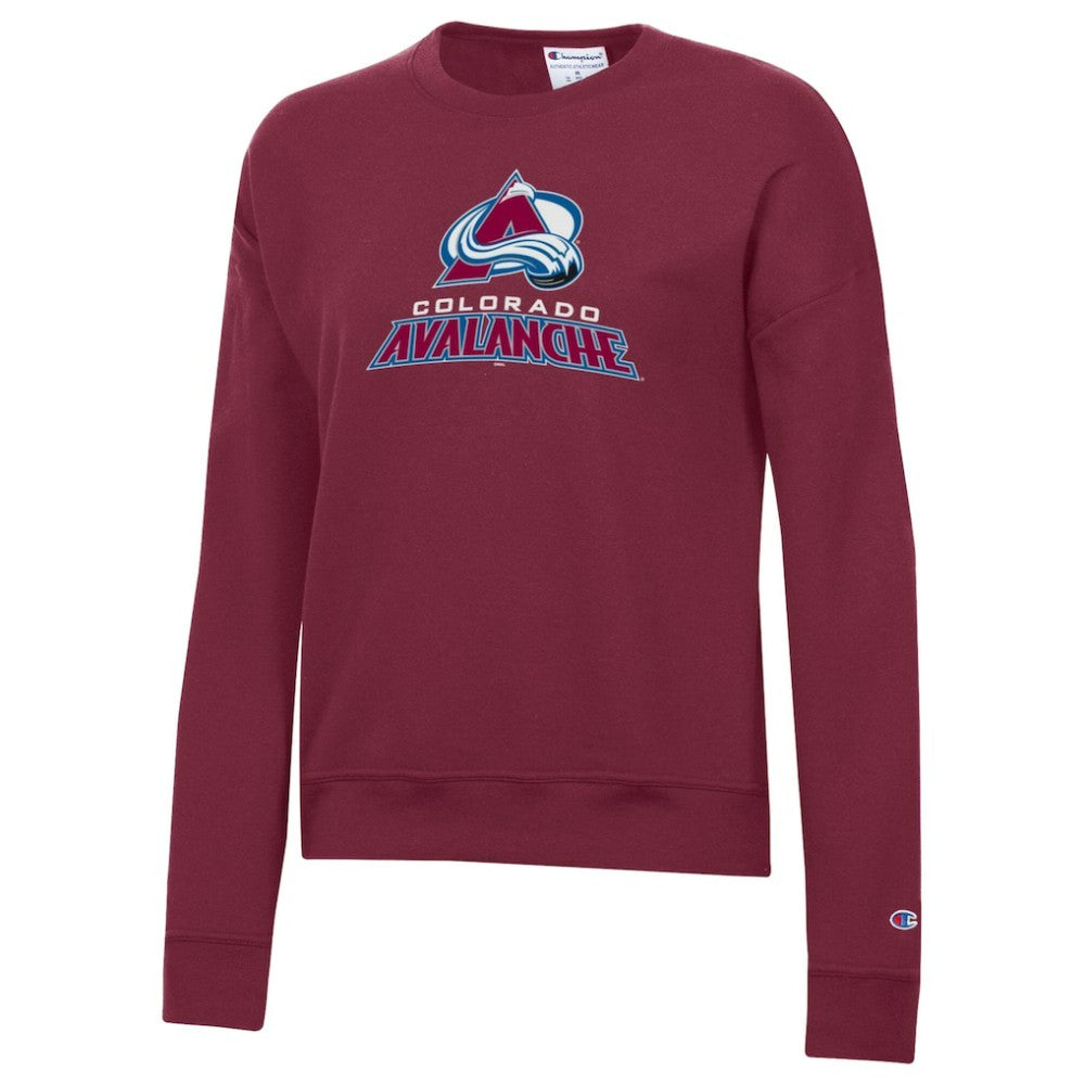Colorado Avalanche Champion Women's Wordmark Lockup Powerblend Sweatshirt - Burgundy | US 203898353