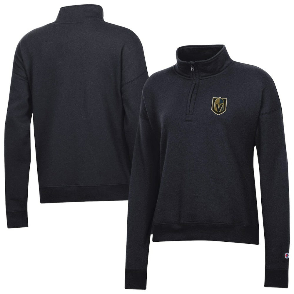 Vegas Golden Knights Champion Women's Powerblend Quarter-Zip Sweatshirt - Black | US 203898379