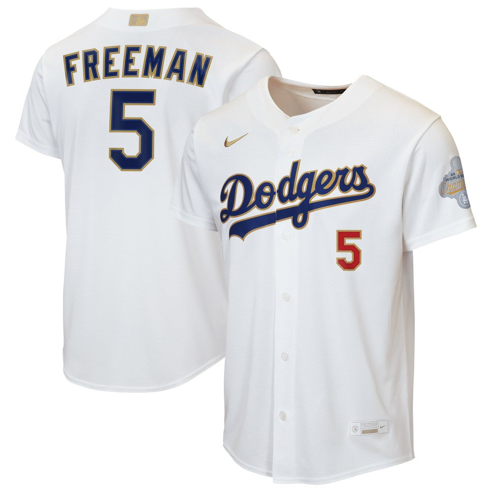 Freddie Freeman Los Angeles Dodgers Nike Youth 2026 Gold Collection Home Replica Jersey - White Jerseys