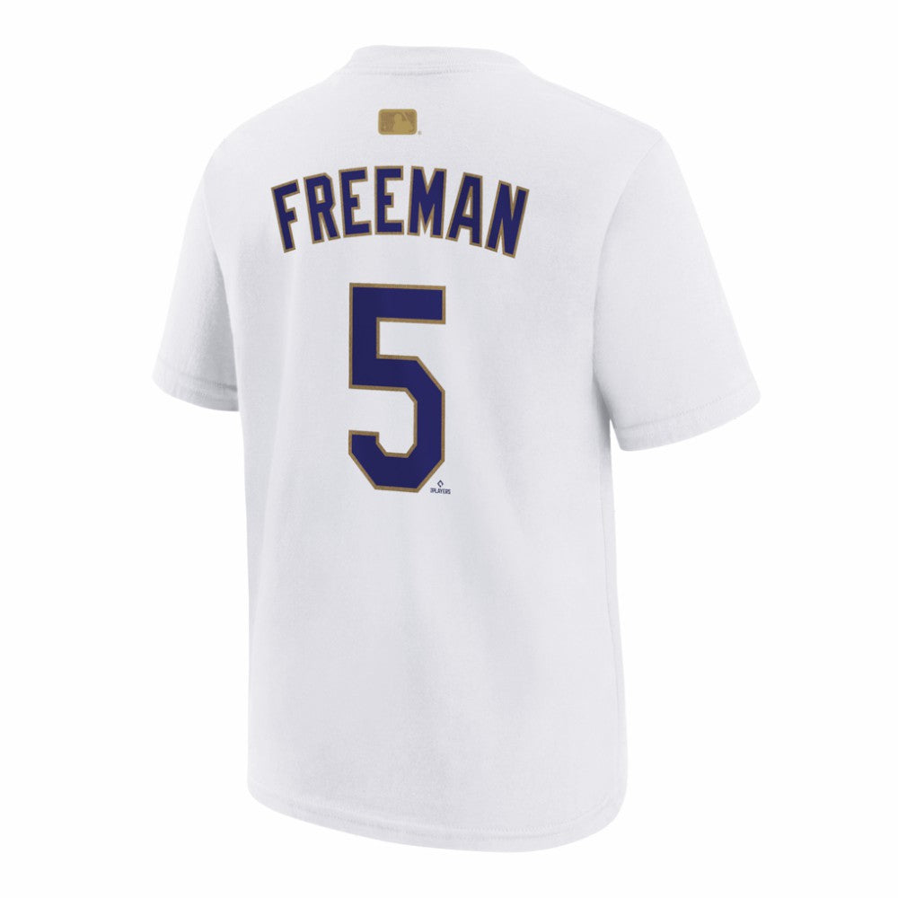 Freddie Freeman Los Angeles Dodgers Nike Youth 2026 Gold Collection Name & Number T-Shirt - White T-shirts